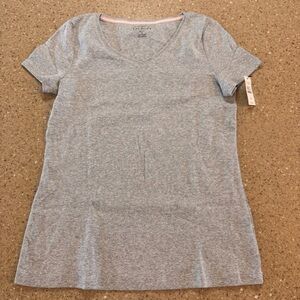 The Talbots Tee T-Shirt Women Petite Small Short Sleeve Pullover Gray NWT